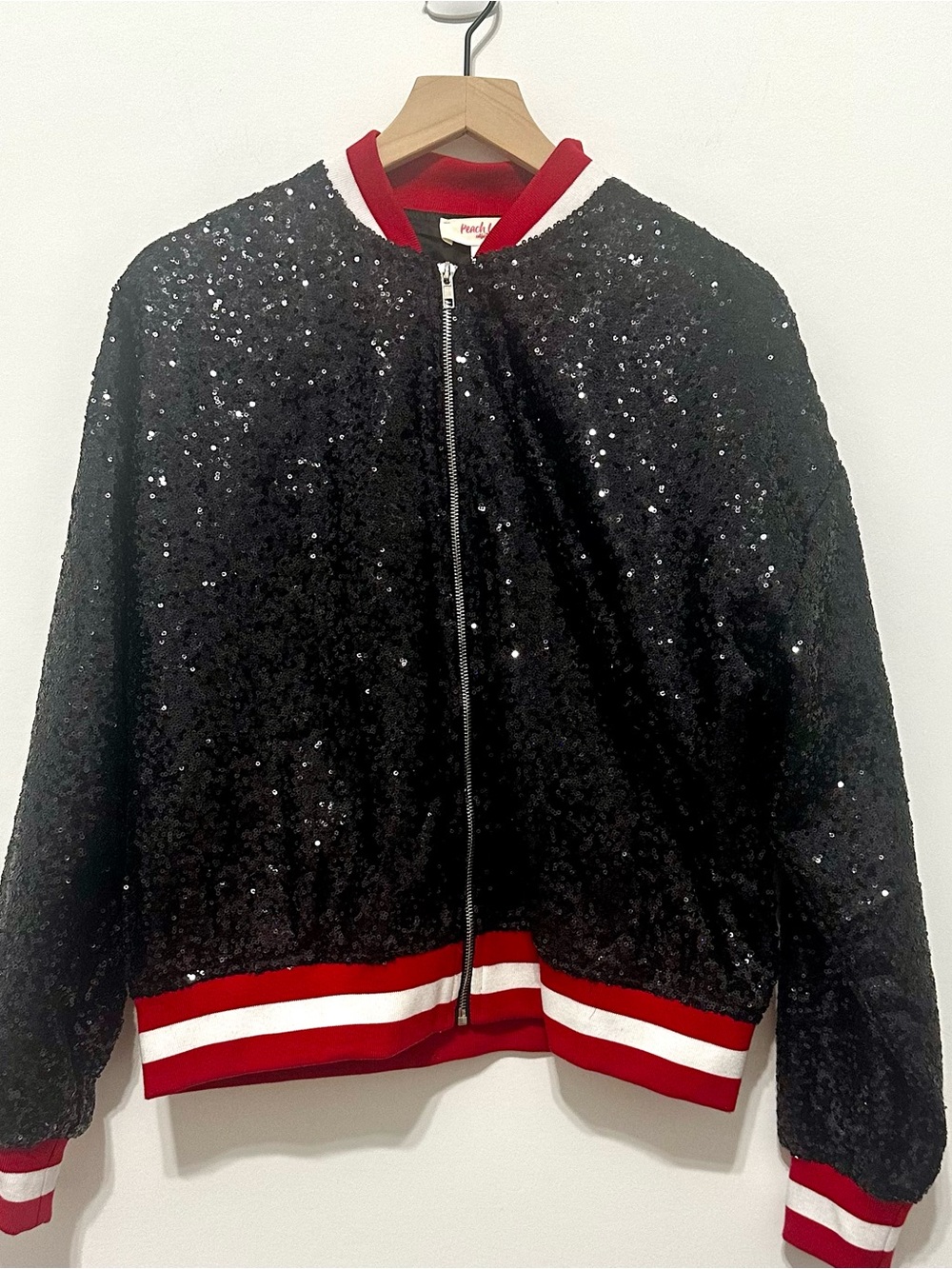 NWT | Peach Love | Sequin Bomber Jacket